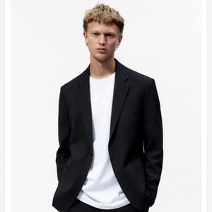 Zara Mens Textured Suit Jacket